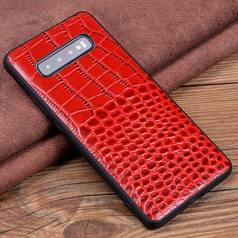 Coque Luxe Cuir Housse Etui R04 pour Samsung Galaxy S10 5G Rouge