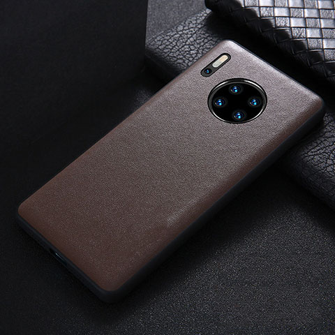 Coque Luxe Cuir Housse Etui R05 pour Huawei Mate 30 Marron