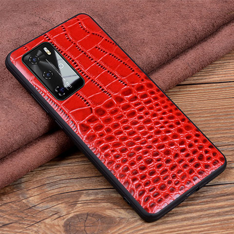 Coque Luxe Cuir Housse Etui R05 pour Huawei P40 Pro Rouge