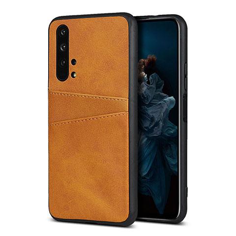 Coque Luxe Cuir Housse Etui R07 pour Huawei Honor 20 Pro Orange