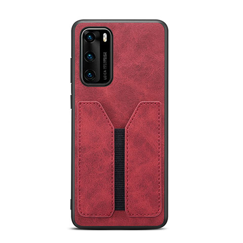 Coque Luxe Cuir Housse Etui R07 pour Huawei P40 Rouge