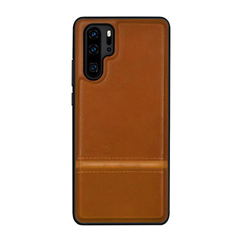 Coque Luxe Cuir Housse Etui R10 pour Huawei P30 Pro New Edition Orange