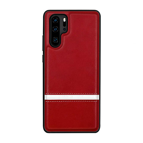 Coque Luxe Cuir Housse Etui R10 pour Huawei P30 Pro Rouge