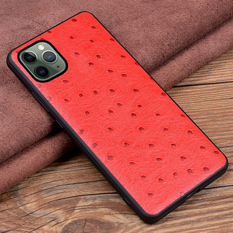 Coque Luxe Cuir Housse Etui R12 pour Apple iPhone 11 Pro Rouge