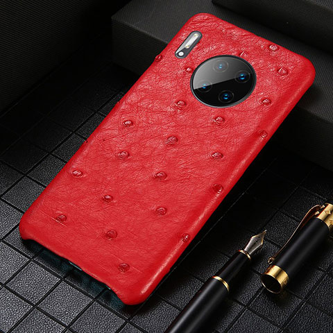 Coque Luxe Cuir Housse Etui S01 pour Huawei Mate 30 Rouge