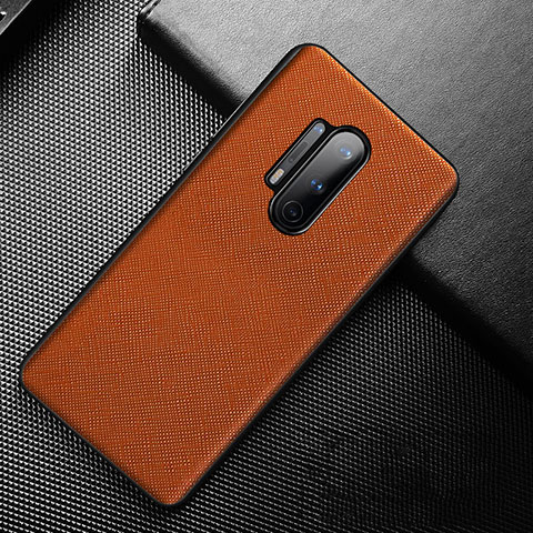 Coque Luxe Cuir Housse Etui S01 pour OnePlus 8 Pro Orange