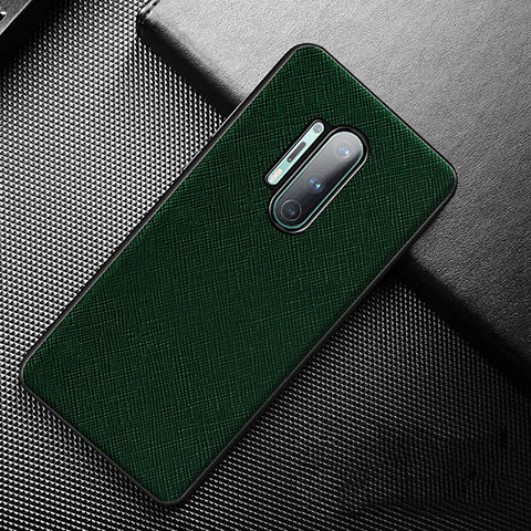 Coque Luxe Cuir Housse Etui S01 pour OnePlus 8 Pro Vert