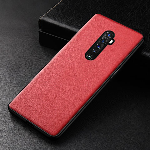 Coque Luxe Cuir Housse Etui S01 pour Oppo Reno2 Rouge
