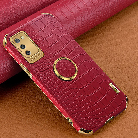 Coque Luxe Cuir Housse Etui S01 pour Samsung Galaxy M02s Rouge