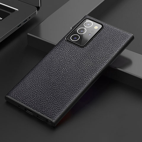 Coque Luxe Cuir Housse Etui S01 pour Samsung Galaxy Note 20 Ultra 5G Noir