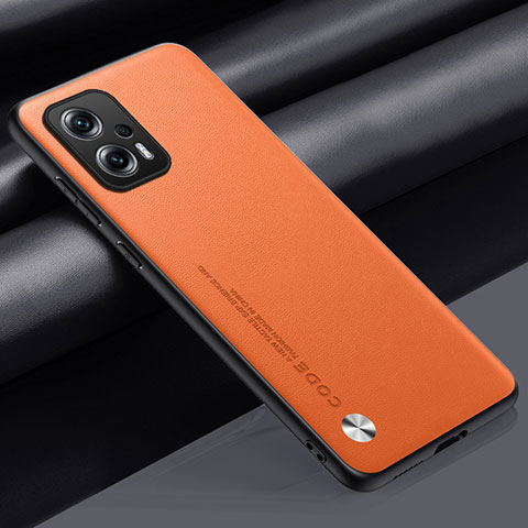 Coque Luxe Cuir Housse Etui S01 pour Xiaomi Redmi Note 11T Pro+ Plus 5G Orange