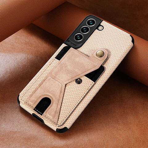 Coque Luxe Cuir Housse Etui S01D pour Samsung Galaxy S23 5G Or