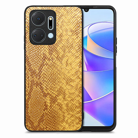 Coque Luxe Cuir Housse Etui S02D pour Huawei Honor X7a Jaune