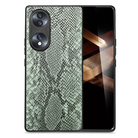 Coque Luxe Cuir Housse Etui S02D pour Huawei Honor X7b Vert