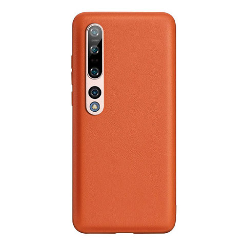 Coque Luxe Cuir Housse Etui S03 pour Xiaomi Mi 10 Pro Orange
