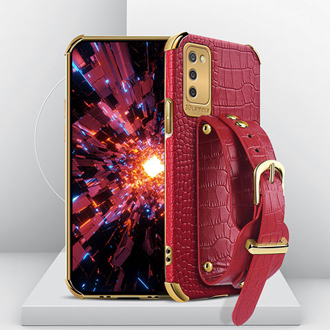 Coque Luxe Cuir Housse Etui S04 pour Samsung Galaxy A02s Rouge