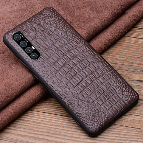 Coque Luxe Cuir Housse Etui S06 pour Oppo Find X2 Neo Marron