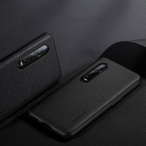 Coque Luxe Cuir Housse Etui S06 pour Oppo Find X2 Pro Noir