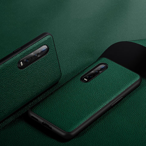 Coque Luxe Cuir Housse Etui S06 pour Oppo Find X2 Pro Vert