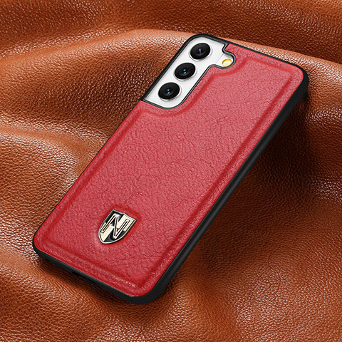 Coque Luxe Cuir Housse Etui S06D pour Samsung Galaxy S23 Plus 5G Rouge