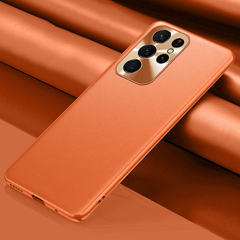Coque Luxe Cuir Housse Etui T02 pour Samsung Galaxy S21 Ultra 5G Orange
