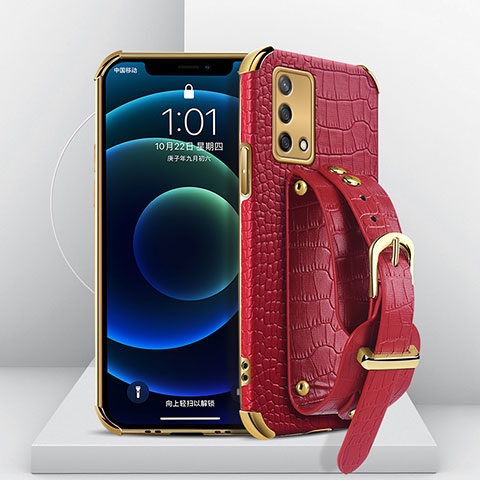 Coque Luxe Cuir Housse Etui XD1 pour Oppo Reno6 Lite Rouge