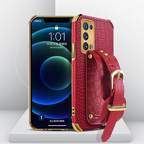 Coque Luxe Cuir Housse Etui XD1 pour Oppo Reno6 Pro+ Plus 5G Rouge