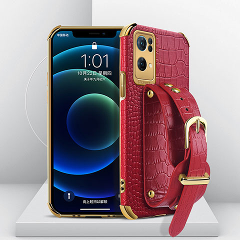Coque Luxe Cuir Housse Etui XD1 pour Oppo Reno7 Pro 5G Rouge