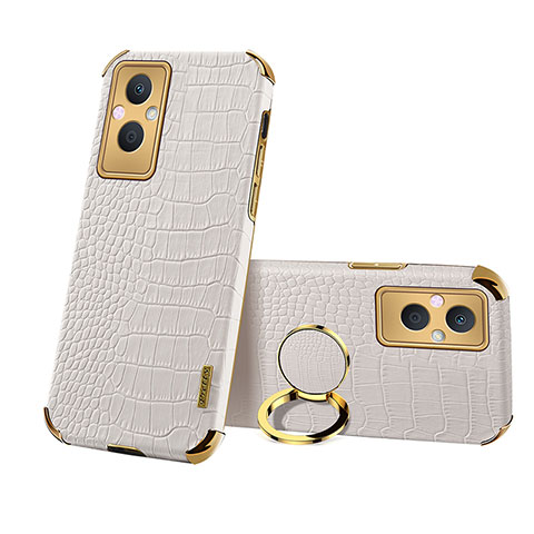 Coque Luxe Cuir Housse Etui XD2 pour Oppo Reno7 Z 5G Blanc