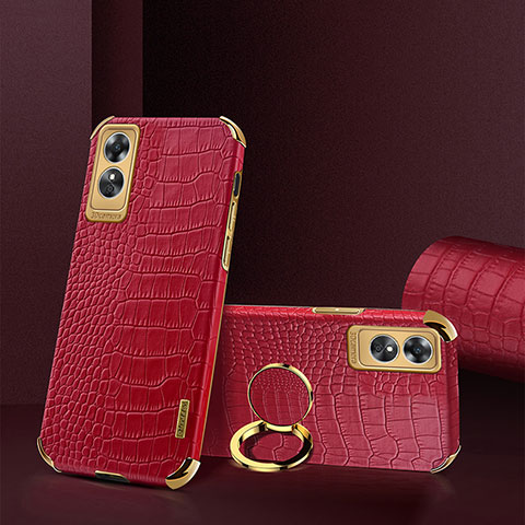 Coque Luxe Cuir Housse Etui XD3 pour Oppo A17 Rouge