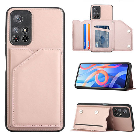 Coque Luxe Cuir Housse Etui Y01B pour Xiaomi Redmi Note 11T 5G Or Rose