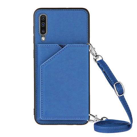 Coque Luxe Cuir Housse Etui Y02B pour Samsung Galaxy A50 Bleu