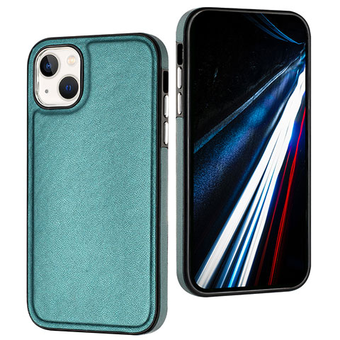 Coque Luxe Cuir Housse Etui Y03B pour Apple iPhone 14 Vert