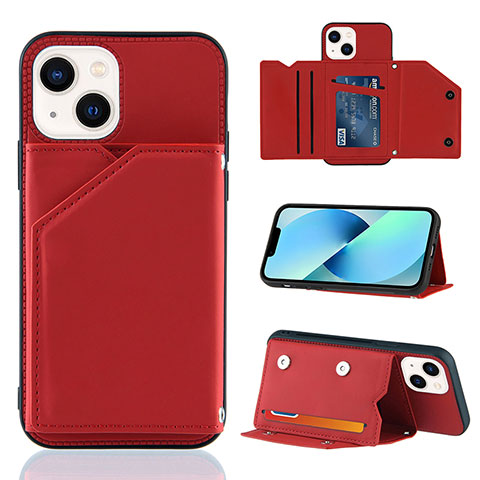 Coque Luxe Cuir Housse Etui Y05B pour Apple iPhone 14 Rouge