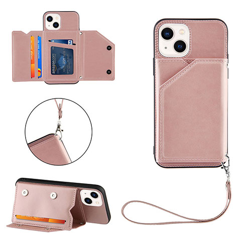 Coque Luxe Cuir Housse Etui Y06B pour Apple iPhone 13 Or Rose