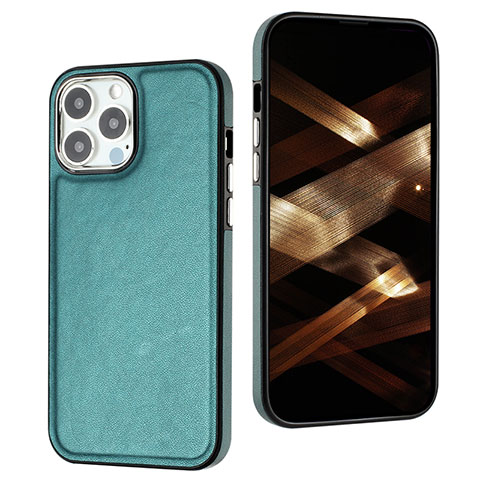 Coque Luxe Cuir Housse Etui Y07B pour Apple iPhone 13 Pro Vert