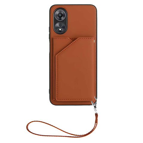 Coque Luxe Cuir Housse Etui YB2 pour Oppo A17 Marron
