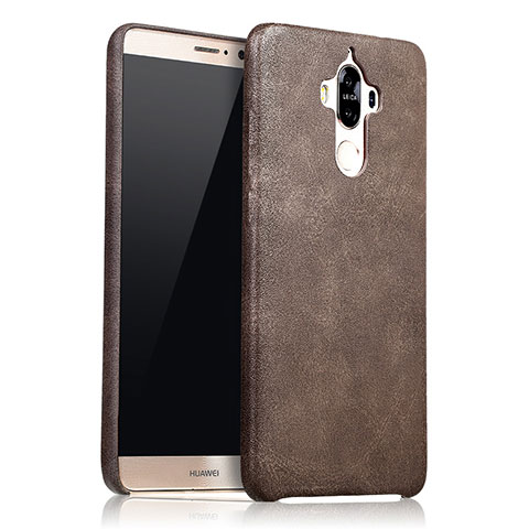 Coque Luxe Cuir Housse L02 pour Huawei Mate 9 Marron