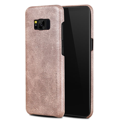 Coque Luxe Cuir Housse L02 pour Samsung Galaxy S8 Plus Or Rose