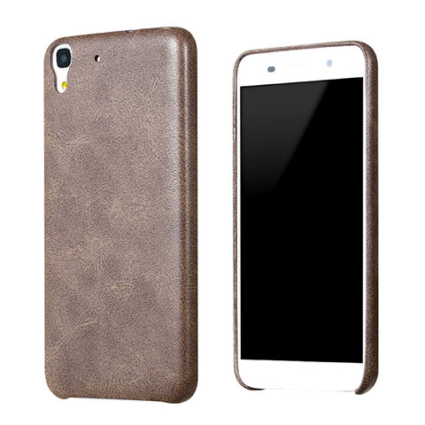 Coque Luxe Cuir Housse pour Huawei Honor 4A Marron