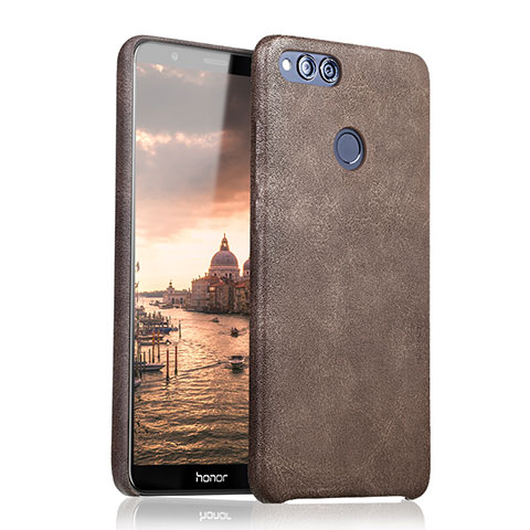 Coque Luxe Cuir Housse pour Huawei Honor Play 7X Marron