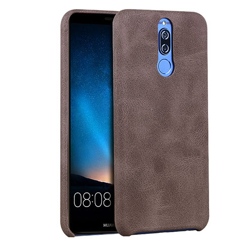 Coque Luxe Cuir Housse pour Huawei Maimang 6 Marron