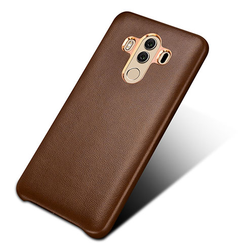Coque Luxe Cuir Housse pour Huawei Mate 10 Pro Marron
