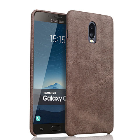 Coque Luxe Cuir Housse pour Samsung Galaxy C7 (2017) Marron