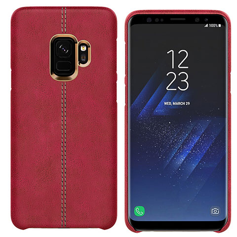 Coque Luxe Cuir Housse pour Samsung Galaxy S9 Rouge