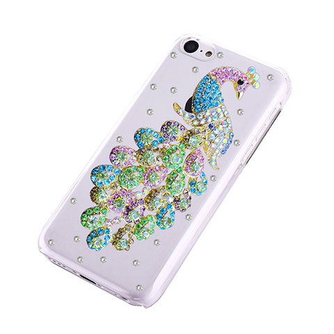 Coque Luxe Strass Diamant Bling Paon pour Apple iPhone 5C Vert
