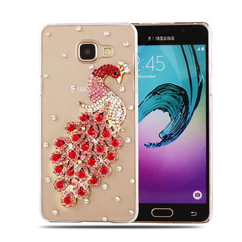Coque Luxe Strass Diamant Bling Paon pour Samsung Galaxy A5 (2016) SM-A510F Rouge