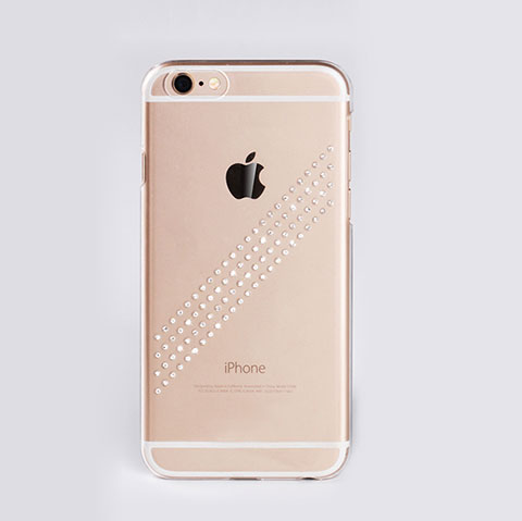 Coque Luxe Strass Diamant Bling pour Apple iPhone 6S Blanc