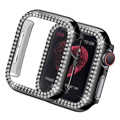 Coque Luxe Strass Diamant Bling pour Apple iWatch 5 40mm Noir