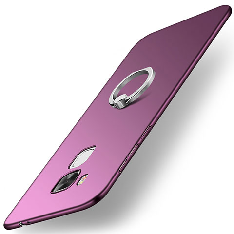 Coque Plastique Housse Etui Rigide Mat avec Support Bague Anneau A01 pour Huawei G9 Plus Violet